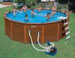 Intex Sequoia Spirit Woodgrain Metal Frame Round Pool 18ft 8" x 53"
