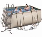 Bestway Steel Pro Beige Rectangular Frame Pool With Pump 120" x 80" x 48"