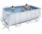 Bestway Steel Pro Silver Rectangular Frame Pool With Pump 165" x 73" x 48"