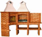 Pizza Oven & Barbecue Corner Unit With Shelf & Back Wall