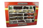 Railcar Train Set With Steam Locomotive