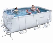 Bestway Steel Pro Silver Rectangular Frame Pool With Pump 162" x 79" x 48"