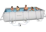 Bestway Steel Pro Silver Rectangular Frame Pool With Pump 159" x 73" x 39 1/2"