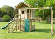 Gate Lodge With Staircase, Slide, Monkey Bars & Swing