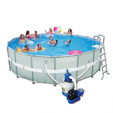 frame intex pool metal round 18ft sand ultra filter sold splashandrelax