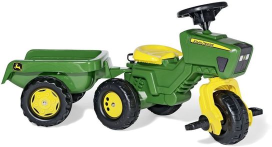 Rolly John Deere Trio Trac with Electronic Steering Wheel & Trailer