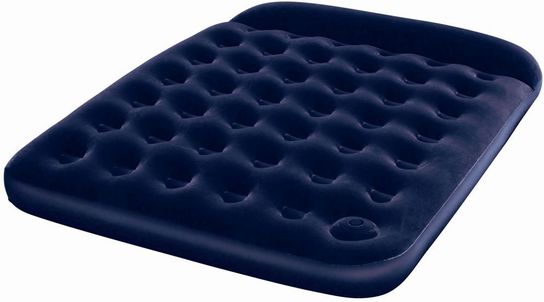Easy Inflate Queen Flocked Air Bed With Built-In Foot Pump 80" x 60"