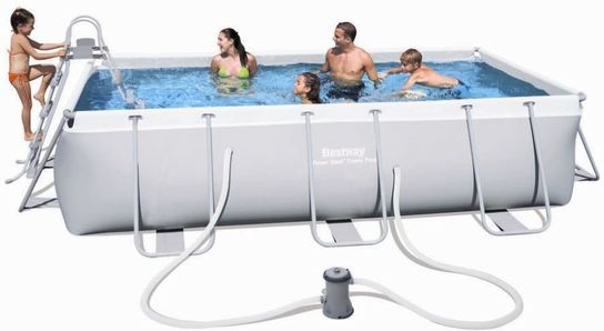 Steel Rectangular Frame Pool With Pump - 13ft 3in x 6ft 7in x 39.5in by Bestway