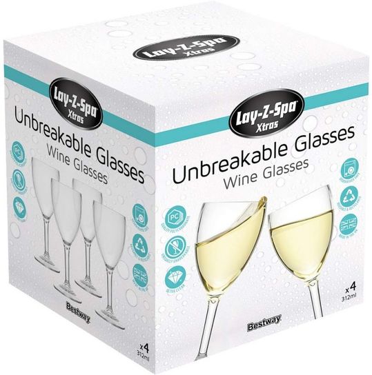 Lay-Z-Spa Premium Polycarbonate Wine Glasses- Pk.4