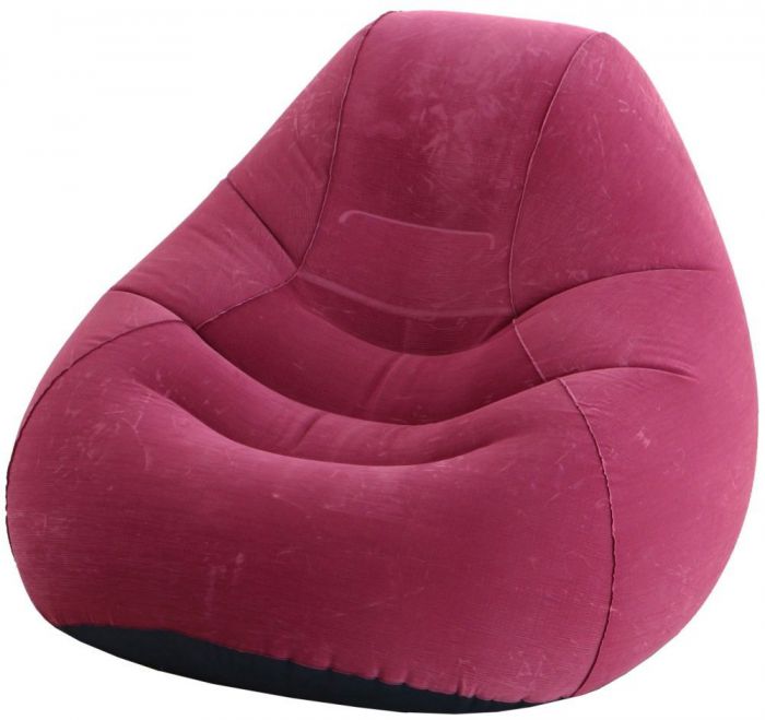 Fauteuil Gonflable Intex Beanless Bag - Pouf 114x114x71cm Gris - Pour Intérieur/Extérieur