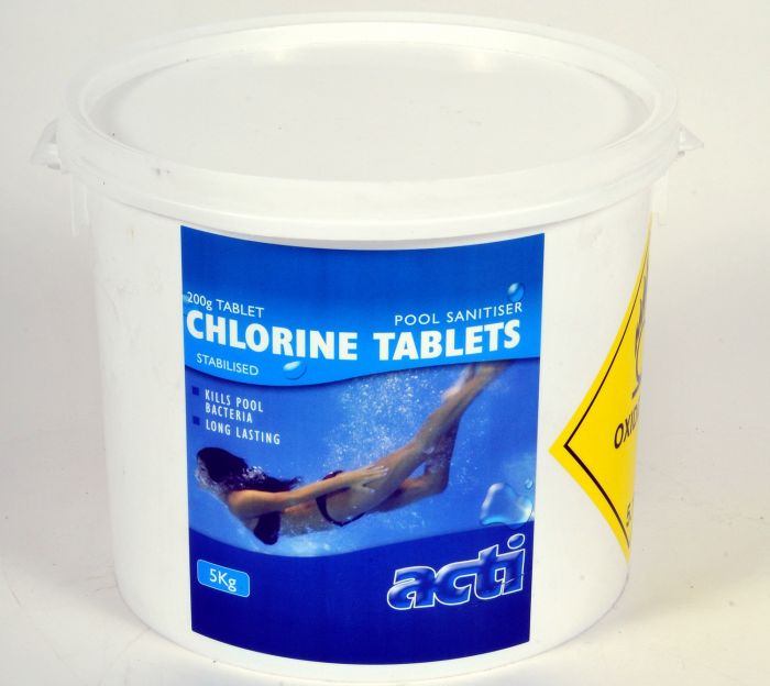 Acti 200G Chlorine Tablets 5kg Pool Cleaning & Chemicals