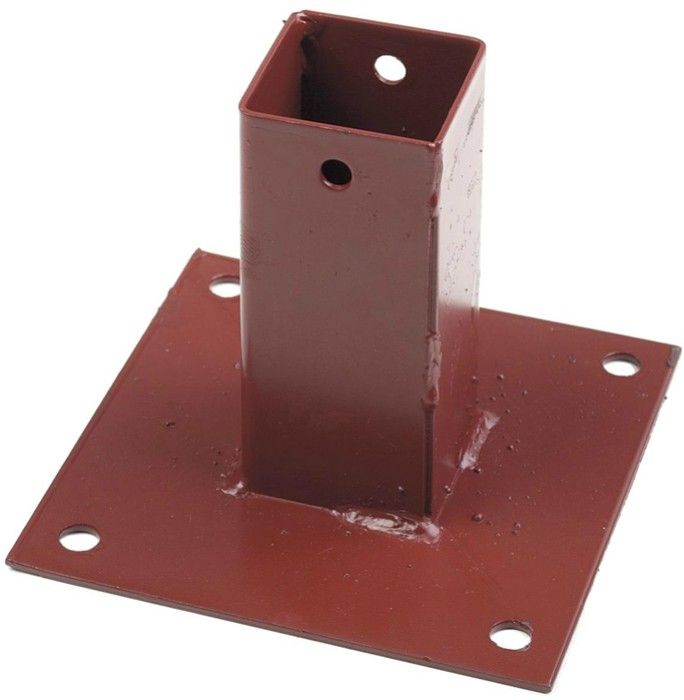 Metpost Bolt Down Post Support Plain Box 50mm Fencing Anchors and