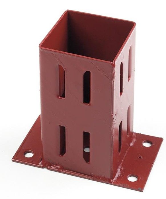 Metpost Flush Fitting Bolt Down Post Support Wedge Grip (Red) 100mm