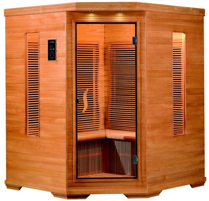 Cedar Infra Red 34 Person Indoor Corner Sauna Infrared Saunas