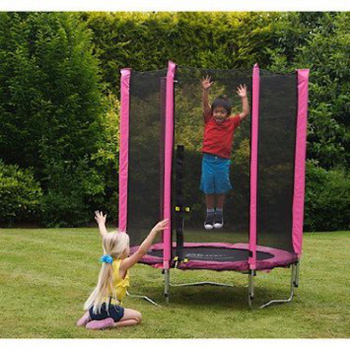 Plum® Junior Trampoline & Enclosure Pink Plum Trampolines