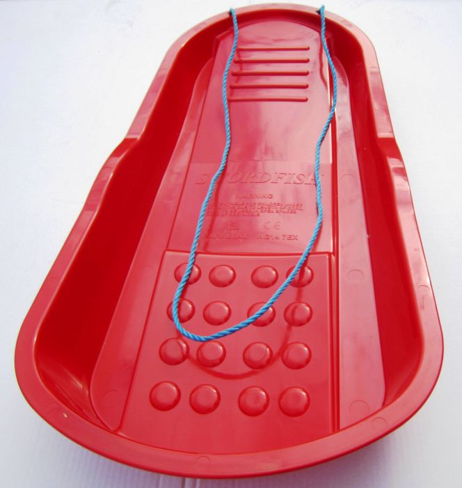 Swordfish Red Sledge Toboggan Plastic Sledges