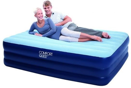 Comfort Quest Premium Queen Air Bed With Built-In Pump 80" x 60"