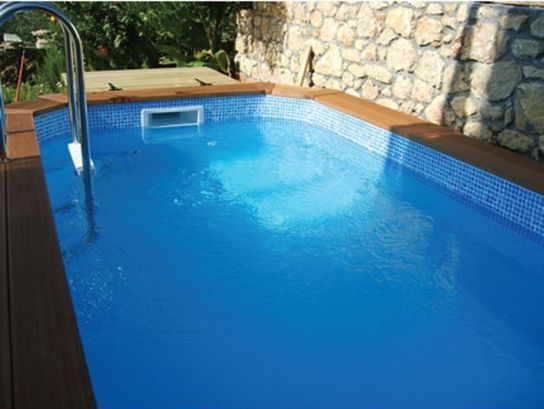 3.9m x 4.2m Blue Liner With Mosaic Tileband For Wooden Exercise Pool