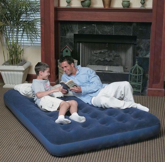 Double Flocked Air Bed 75" x 54" by Bestway