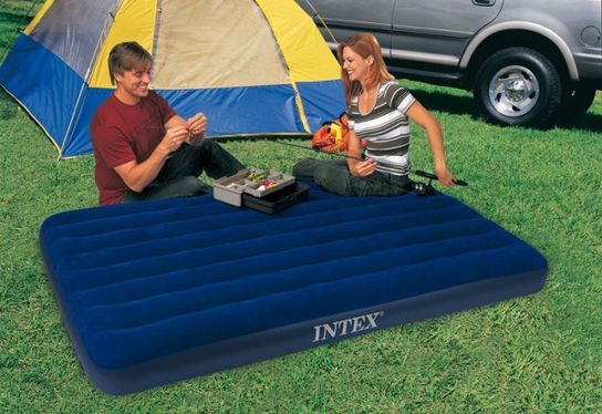 Full Size Easy Inflate Classic Downy Air Bed 75" x 54" by Intex