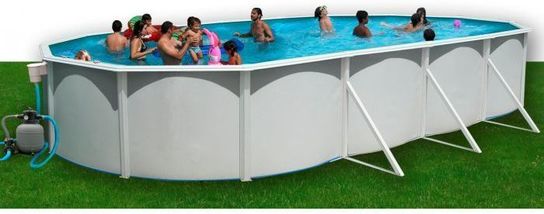 White Coral Oval Steel Pool - 7.3m x 3.66m