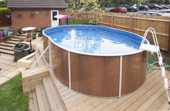 Deluxe Oval Splasher Pool With Sand Filter - 18ft x 12ft