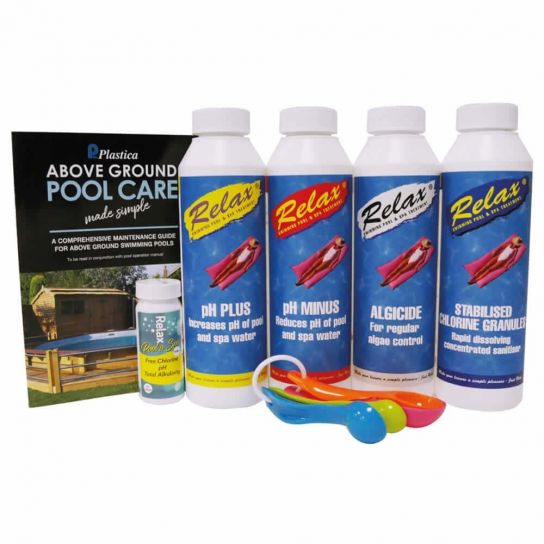 Wooden & Steel Pool Maintenance and Chemical Starter Kit
