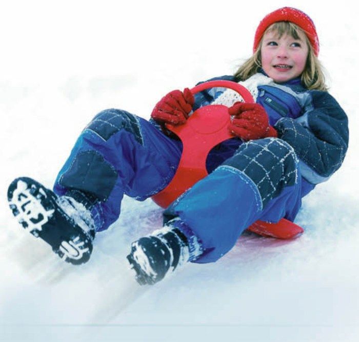 Snow Glider Red Sledge Toboggan Plastic Sledges