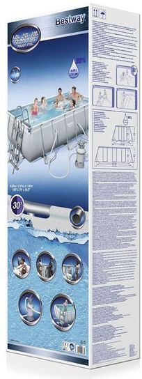 Steel Pro Rectangle Frame Pool With Pump - 13ft 3in x 6ft 7in x 39.5in by Bestway