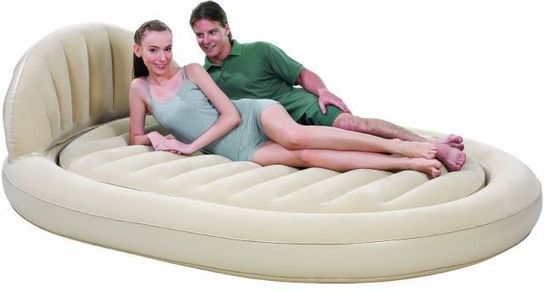 Comfort Quest Rounded Royal Double Airbed With Headrest 85" x 60"