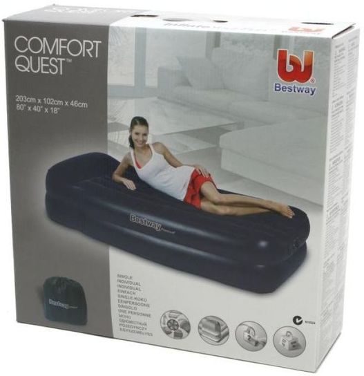Single Premium Air Bed With Built-In Pump 80" x 40" by Bestway