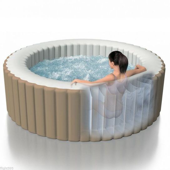 PureSpa 6 Person Bubble Inflatable Hot Tub by Intex