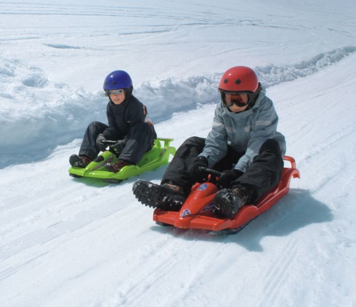 Snow Racer Blue Sledge Toboggan Plastic Sledges