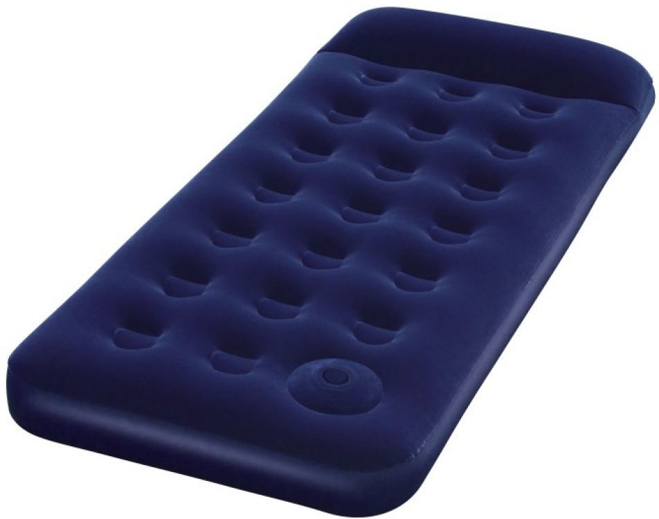 Easy Inflate Single Flocked Air Bed With Built In Foot Pump 73 x 31 Air Beds and Pillows
