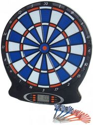 John N. Hansen 18-Inch Classic Dart Board - Two-Sided With Brass Darts, English Clock & Baseball Games