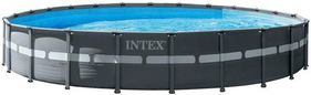 Intex Ultra XTR Frame Round Metal Pool 24ft x 52in With Sand Filter Pump- 26340NP 