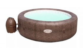Lay-Z-Spa St Moritz Hot Tub Rattan Design Inflatable Spa with Freeze Shield Technology