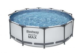 Bestway Steel Pro Max Set Metal Frame Round Pool Package- 56420NC 12ft x 48in