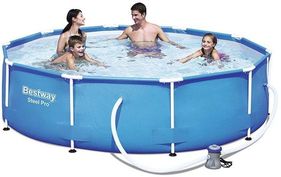 Steel Pro Metal Frame Round Pool with pump - 56681N - 12ft x 30in by Bestway
