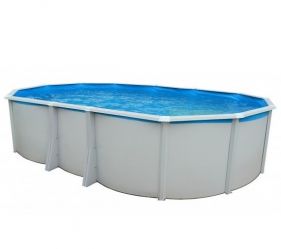 White Coral Ibiza Compact Oval Steel Pool - 6.4m x 3.66m x 1.32m