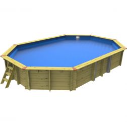 Eco Stretched Octagonal Wooden Pool - 7.2m x 5m by Plastica