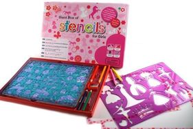 Meadow Kids Pink Giant Box of Stencils 