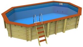 Stretched Octagonal Wooden Pool Bayswater - 6.5m x 3.6m by Plastica