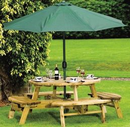 Rose Round Picnic Bench & Table Set
