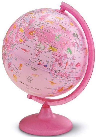 Zoo Pink Illuminated Globe 25cm