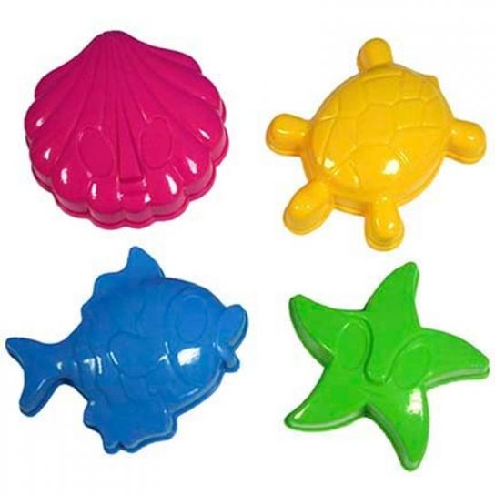 Buckets & Spades Sand Moulds 4 Pack