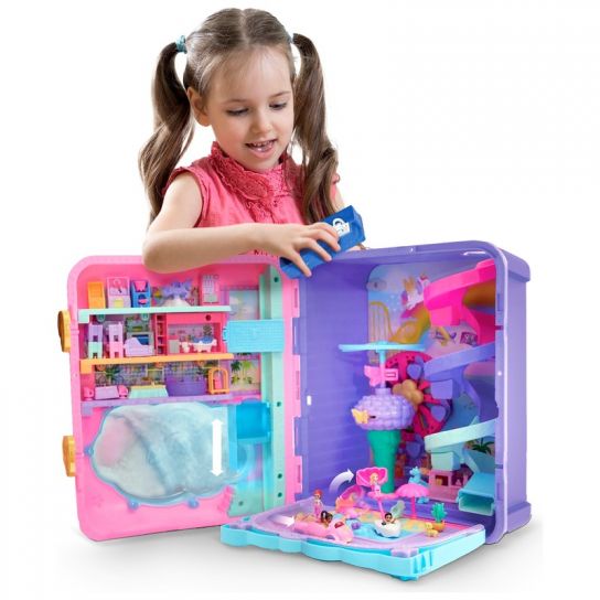 Polly Pocket Pollyville Resort Rolling Suitcase Playset