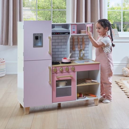 Kitchen Corner Deluxe Wooden Kitchen Pink