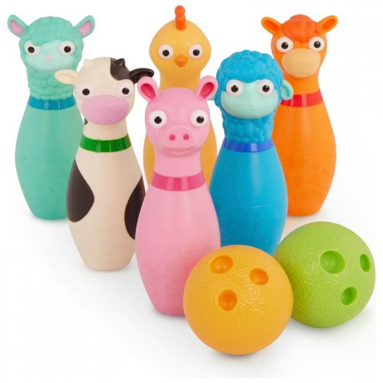 Battat Farm Animal Barnyard Bowling Set ? 9-Piece Kids Bowling Kit