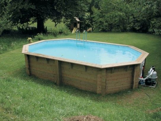 Stretched Octagonal Wooden Pool - 4.9m x 8.4m by Doughboy